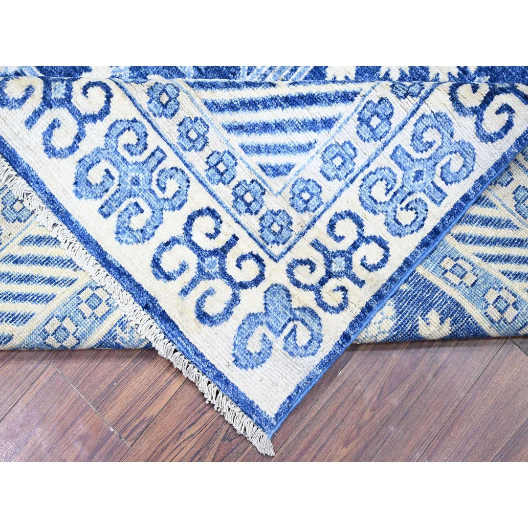 8'3" x 10'1" New Hand Knotted Blue Cotton Rectangle Oriental Rug - MOA10274438