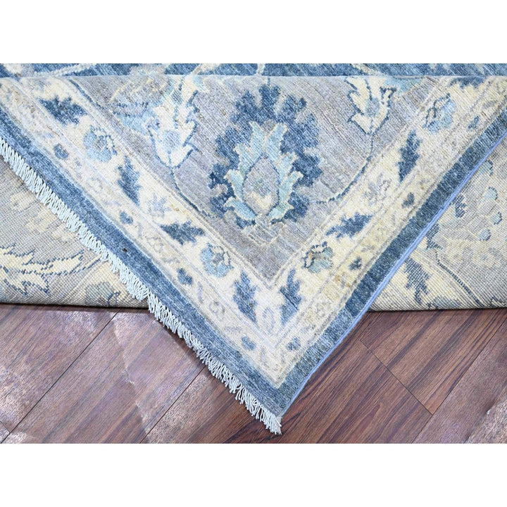 9'10" x 14'3" New Hand Knotted Blue Wool Rectangle Oriental Rug - MOA10274461