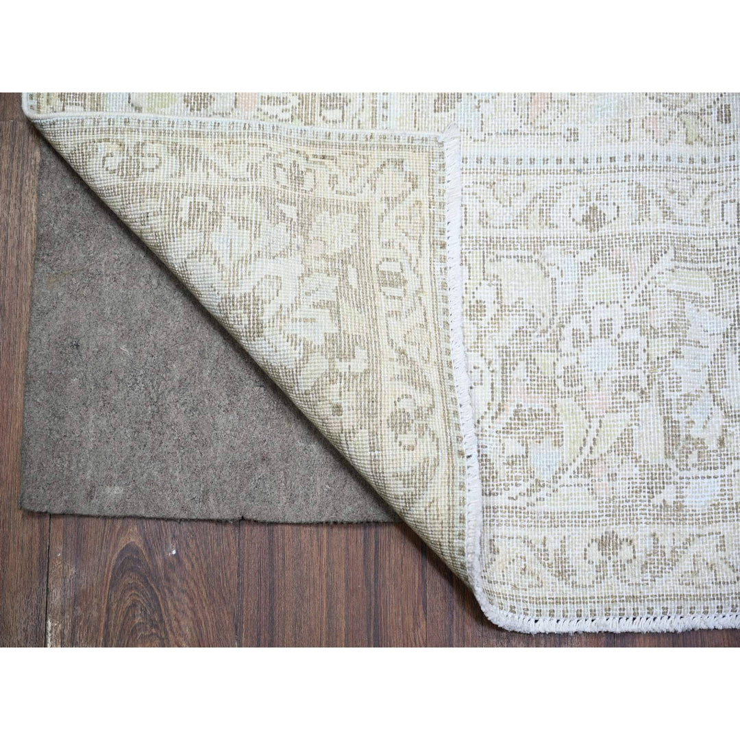 7'8" x 10'6" Vintage Hand Knotted Grey Wool Rectangle Oriental Rug - MOA10274477