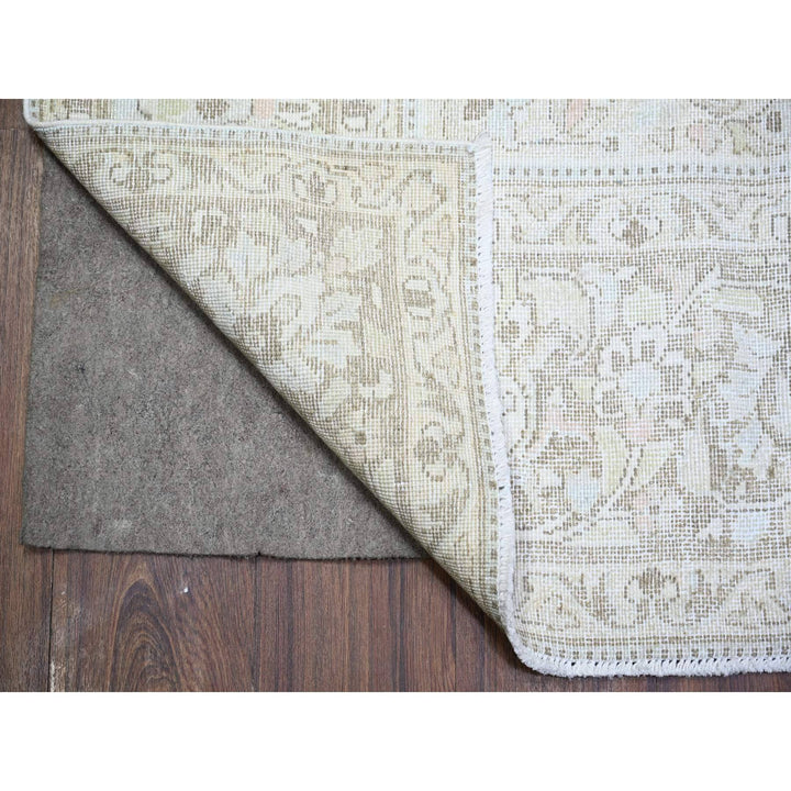 7'8" x 10'6" Vintage Hand Knotted Grey Wool Rectangle Oriental Rug - MOA10274477