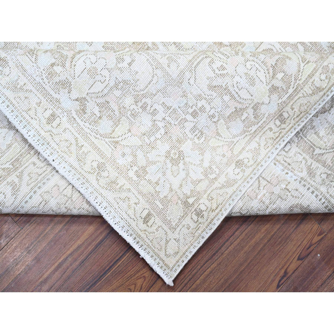 7'8" x 10'6" Vintage Hand Knotted Grey Wool Rectangle Oriental Rug - MOA10274477