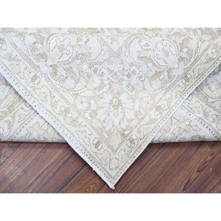 7'8" x 10'6" Vintage Hand Knotted Grey Wool Rectangle Oriental Rug - MOA10274477