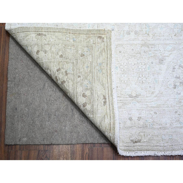 9'9" x 12'8" Vintage Hand Knotted Grey Wool Rectangle Oriental Rug - MOA10274480