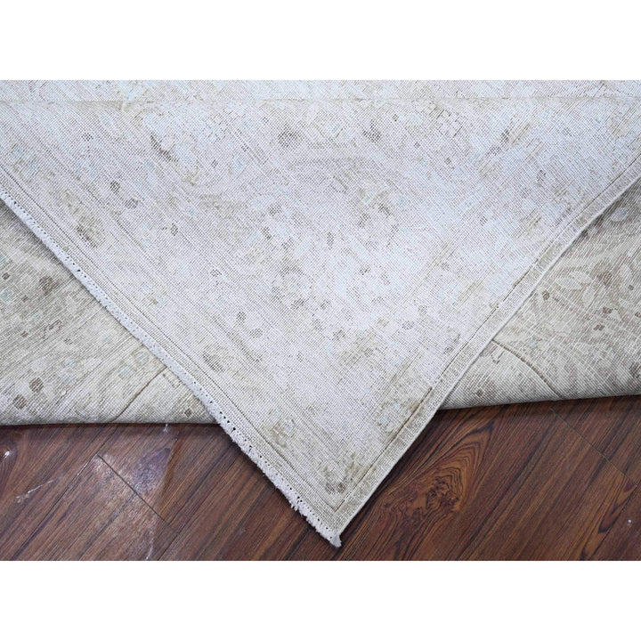 9'9" x 12'8" Vintage Hand Knotted Grey Wool Rectangle Oriental Rug - MOA10274480