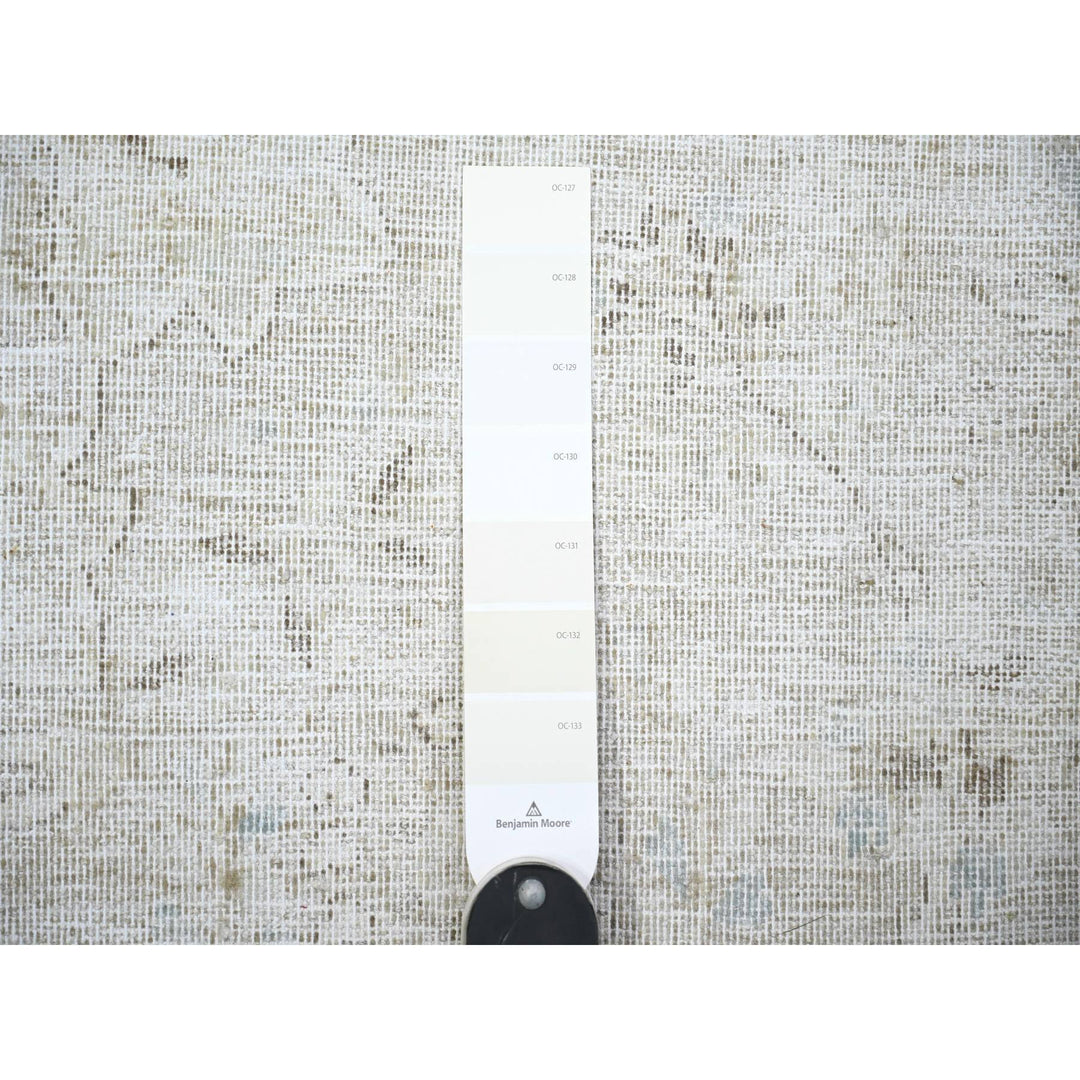 9'9" x 12'8" Vintage Hand Knotted Grey Wool Rectangle Oriental Rug - MOA10274480