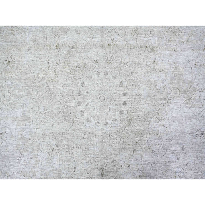 9'9" x 12'8" Vintage Hand Knotted Grey Wool Rectangle Oriental Rug - MOA10274480