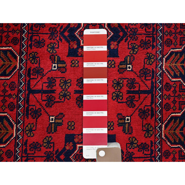 1'9" x 4'8" New Hand Knotted Red Wool Runner Oriental Rug - MOA102744