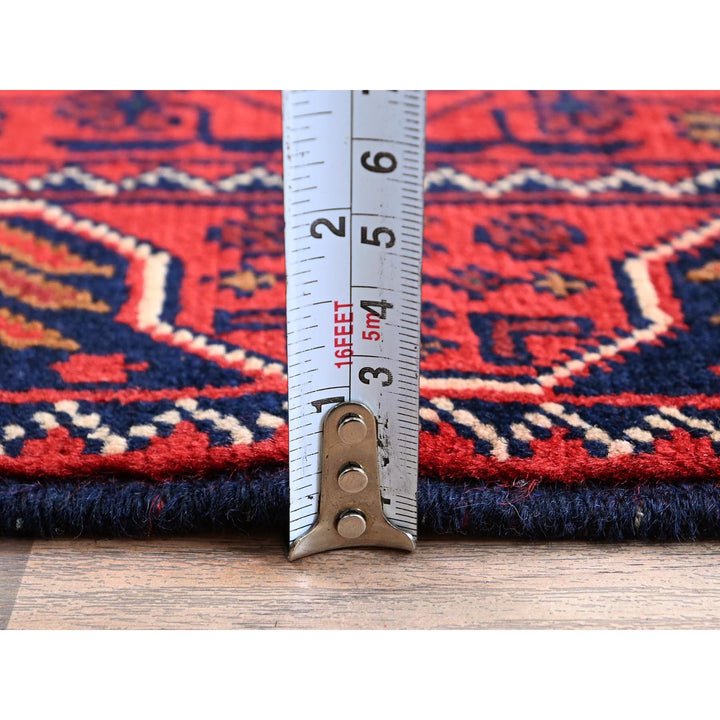 1'9" x 4'8" New Hand Knotted Red Wool Runner Oriental Rug - MOA102744