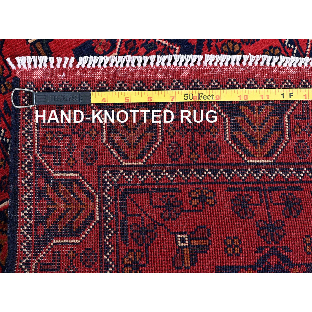 1'9" x 4'8" New Hand Knotted Red Wool Runner Oriental Rug - MOA102744