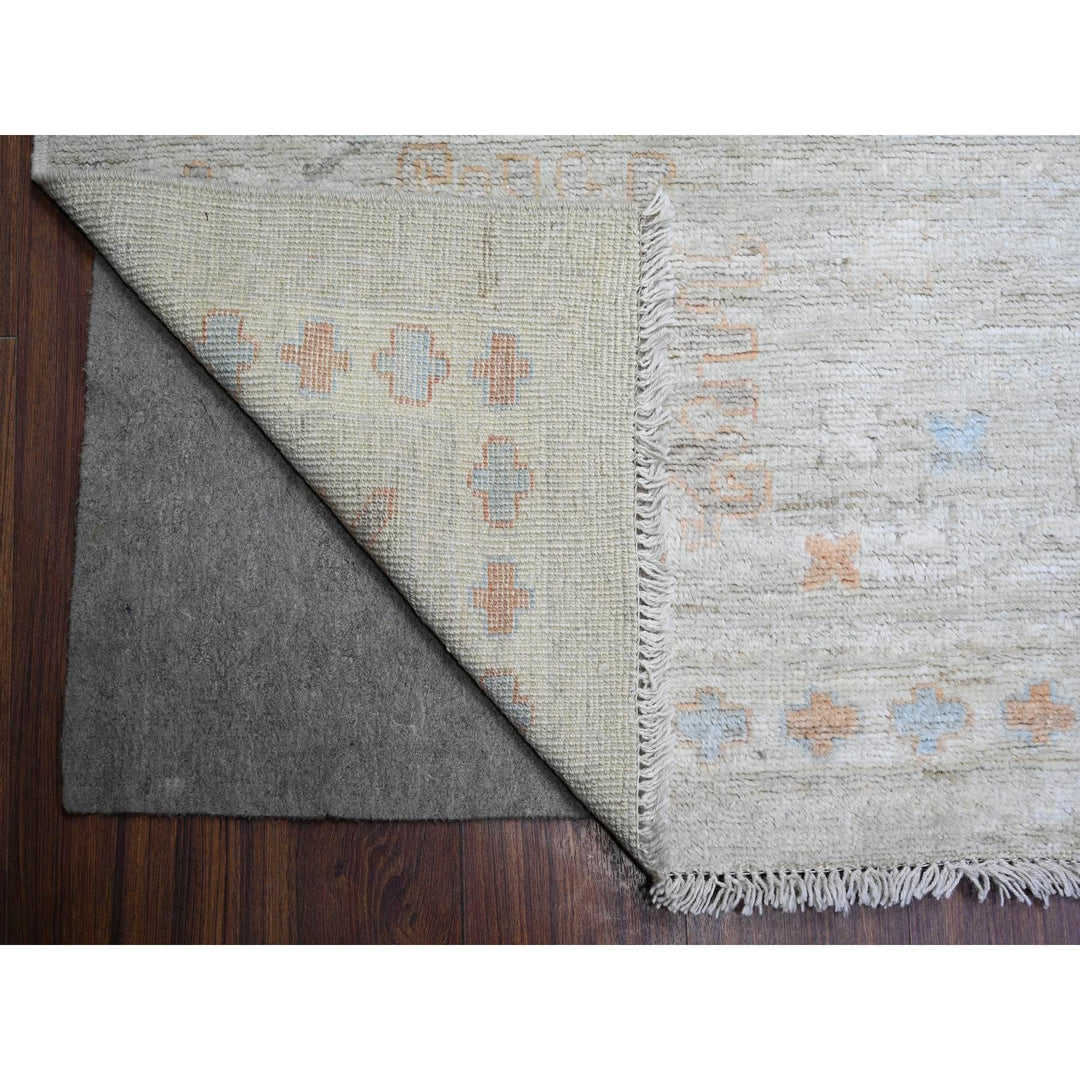 11'10" x 11'11" New Hand Knotted Grey Wool Square Oriental Rug - MOA10274505