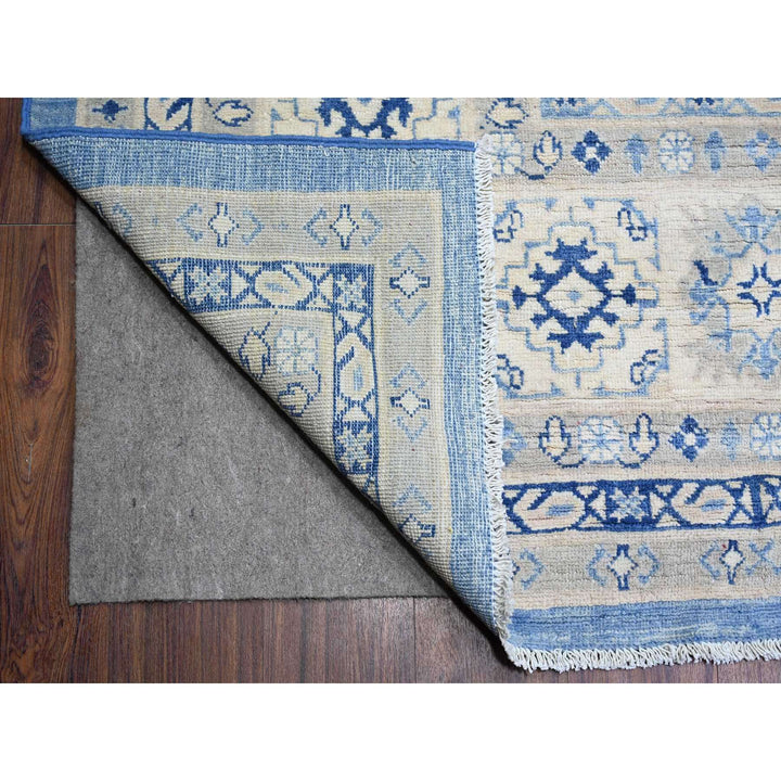 11'11" x 16'9" New Hand Knotted Blue Wool Rectangle Oriental Rug - MOA10274552