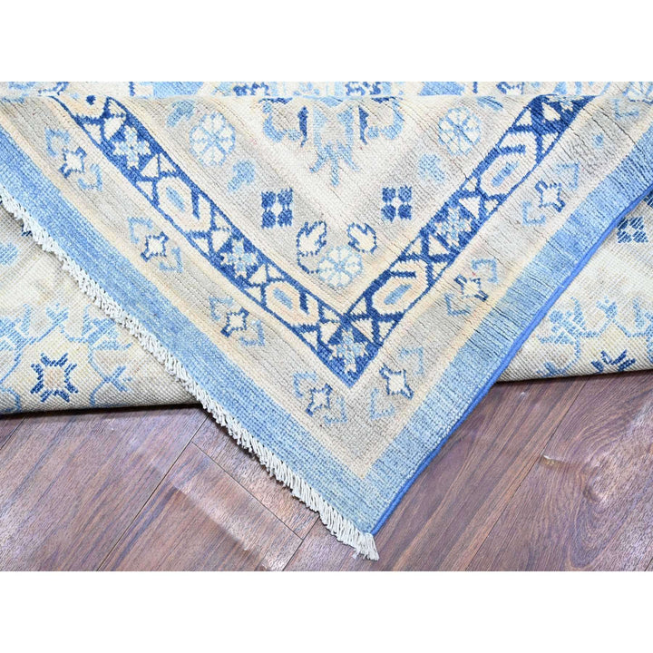 11'11" x 16'9" New Hand Knotted Blue Wool Rectangle Oriental Rug - MOA10274552