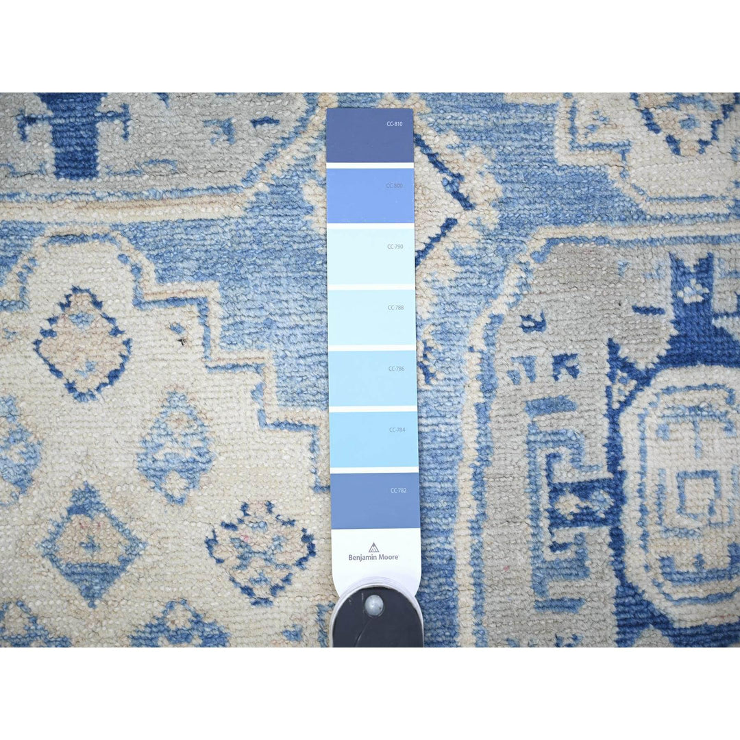 11'11" x 16'9" New Hand Knotted Blue Wool Rectangle Oriental Rug - MOA10274552