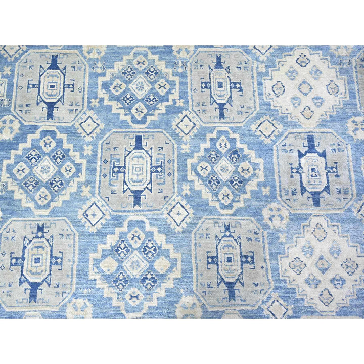 11'11" x 16'9" New Hand Knotted Blue Wool Rectangle Oriental Rug - MOA10274552