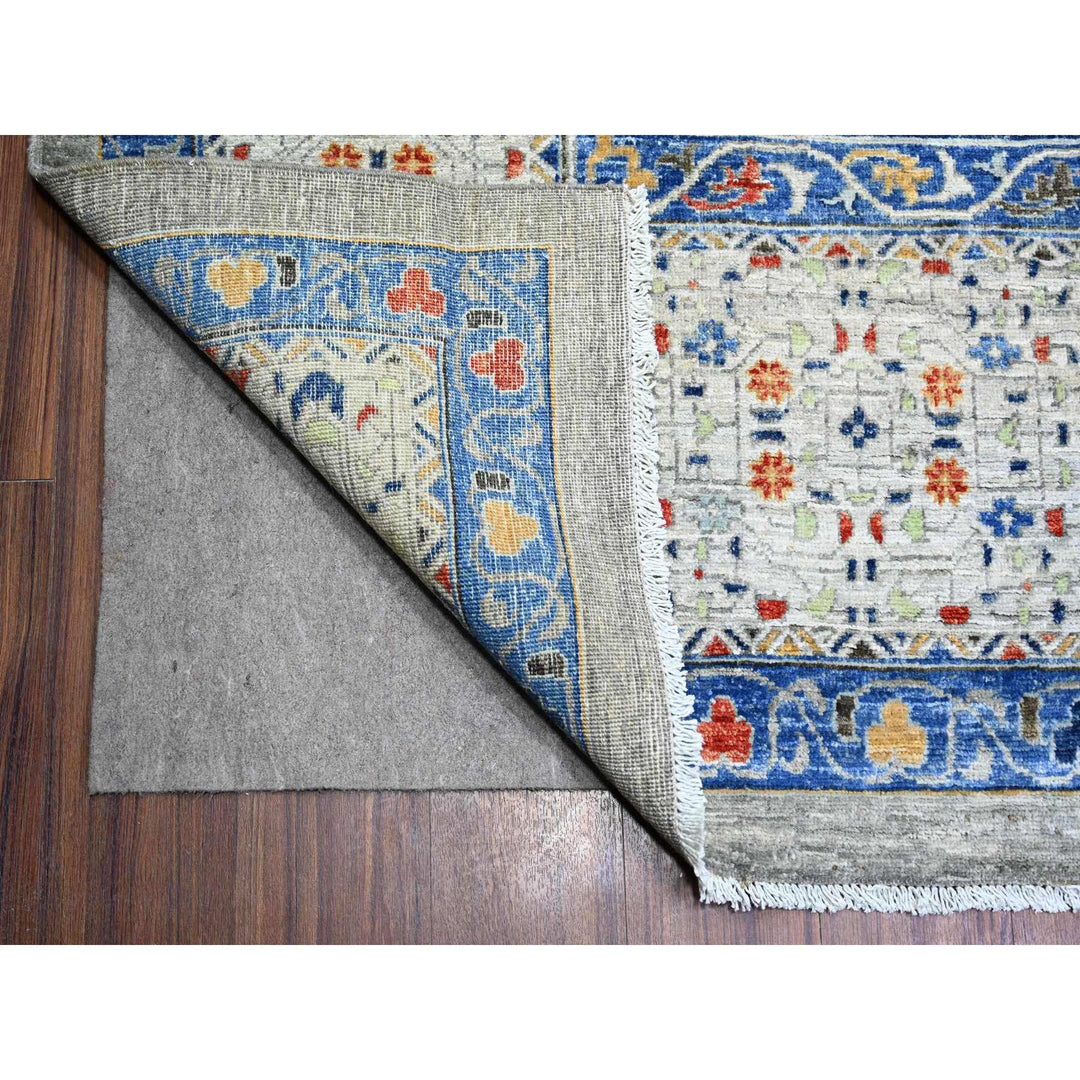 11'9" x 16'1" New Hand Knotted Grey Wool Rectangle Oriental Rug - MOA10274556