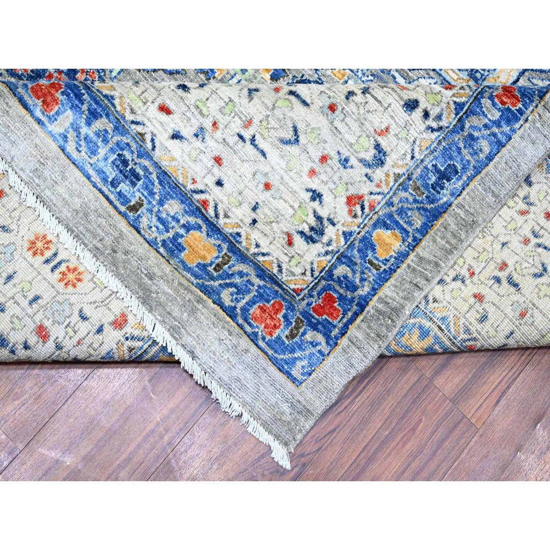 11'9" x 16'1" New Hand Knotted Grey Wool Rectangle Oriental Rug - MOA10274556