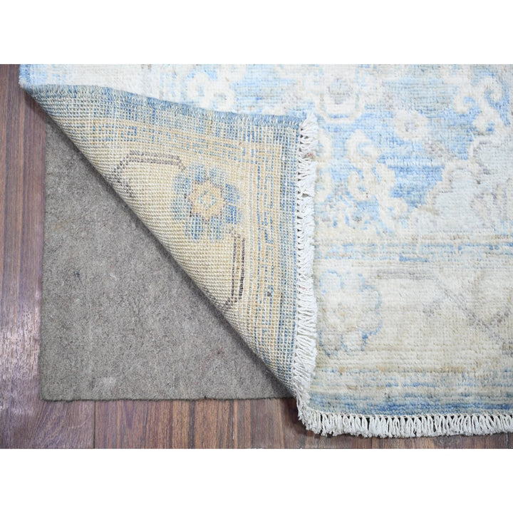 2'6" x 16'2" New Hand Knotted Blue Wool Runner Oriental Rug - MOA10274584