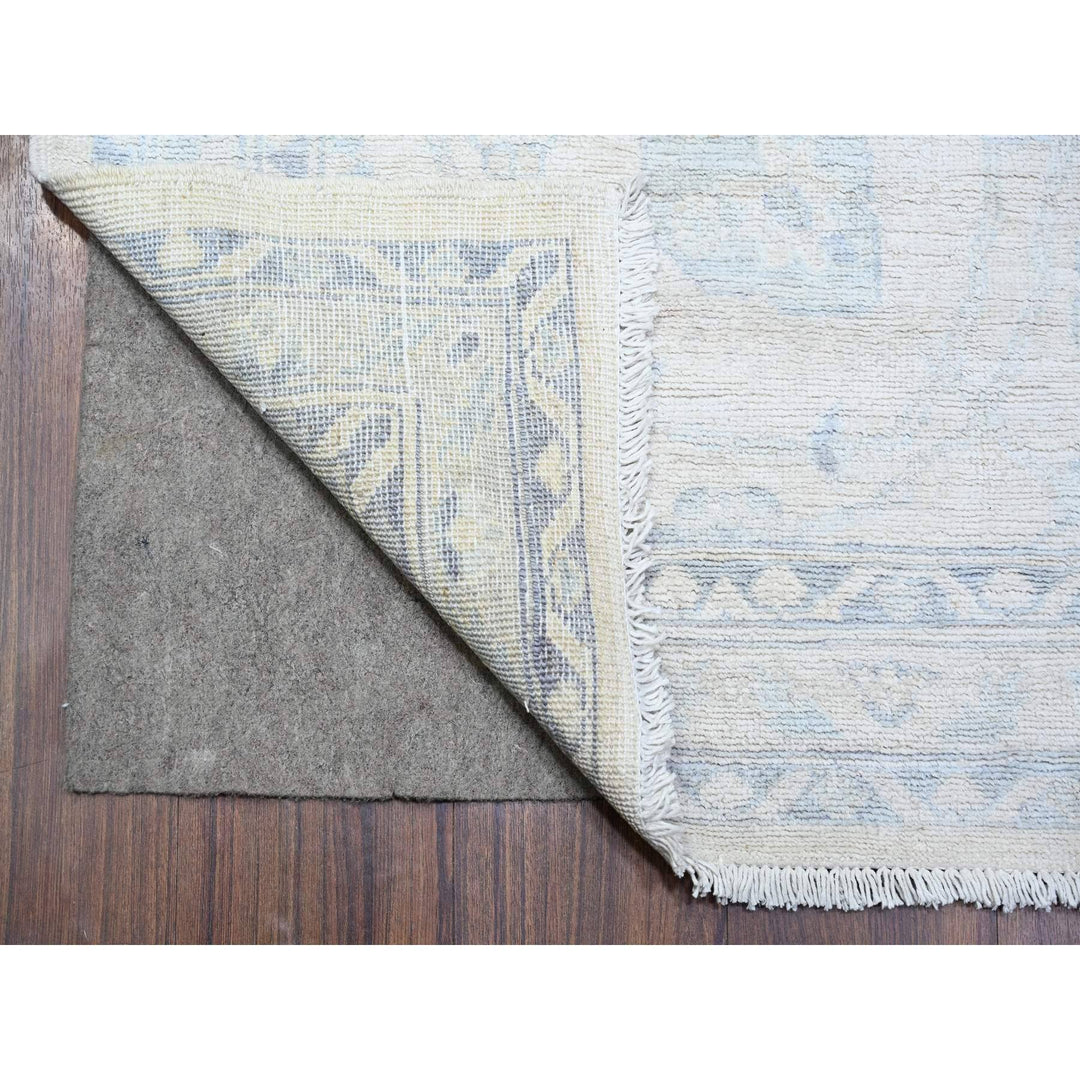 2'7" x 11'9" New Hand Knotted Ivory Wool Runner Oriental Rug - MOA10274586