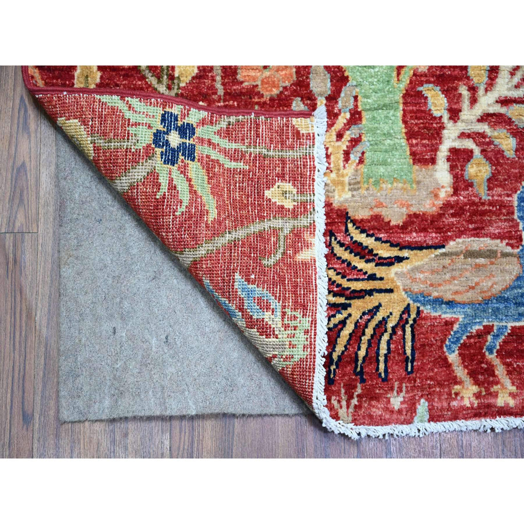 8'2" x 10'1" New Hand Knotted Red Wool Rectangle Oriental Rug - MOA10274587