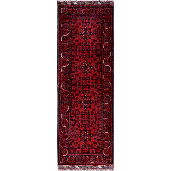 1'9" x 4'11" New Hand Knotted Red Wool Runner Oriental Rug - MOA102745