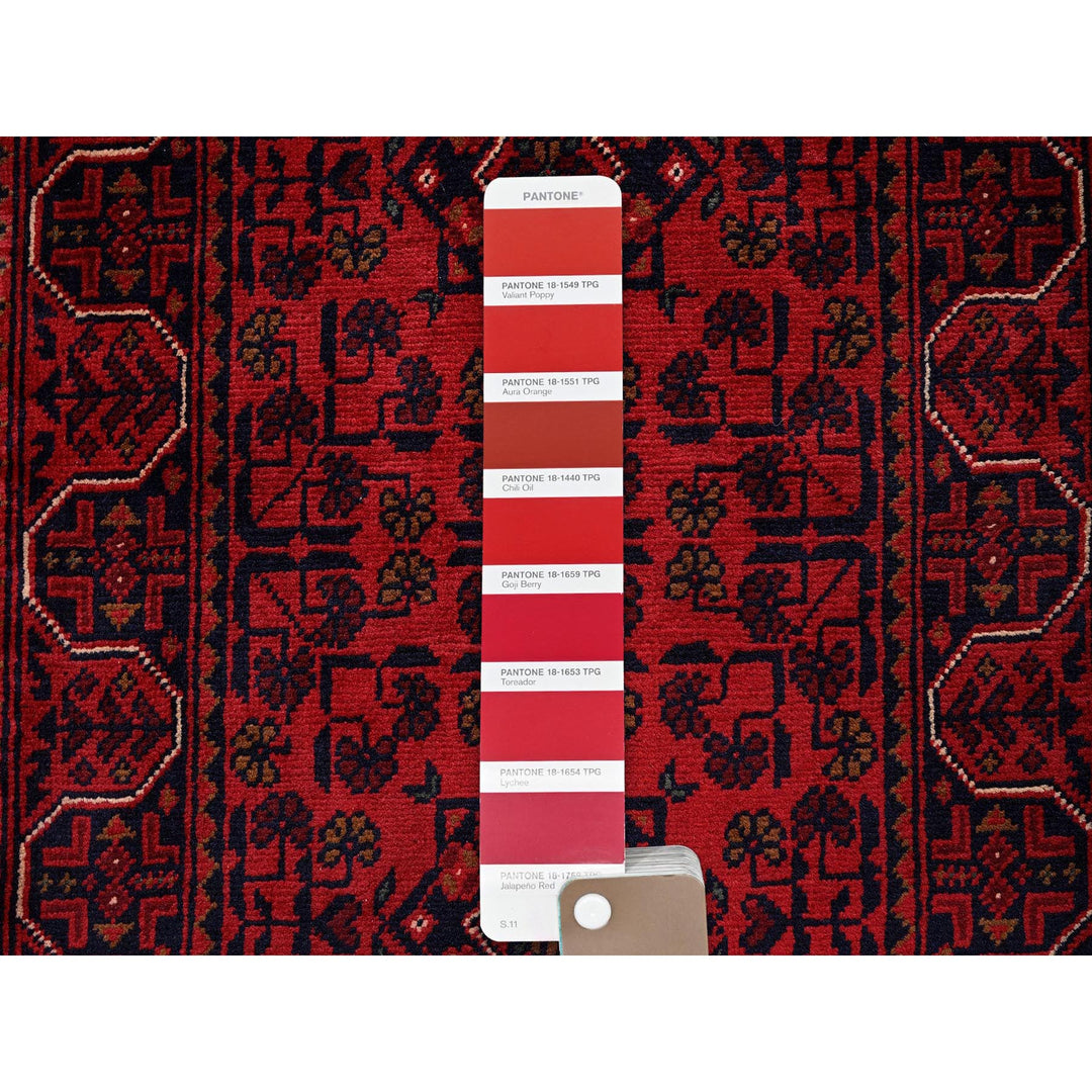1'9" x 4'11" New Hand Knotted Red Wool Runner Oriental Rug - MOA102745