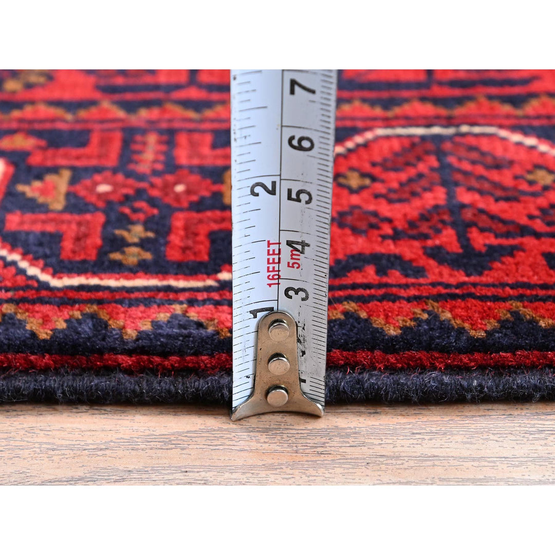 1'9" x 4'11" New Hand Knotted Red Wool Runner Oriental Rug - MOA102745