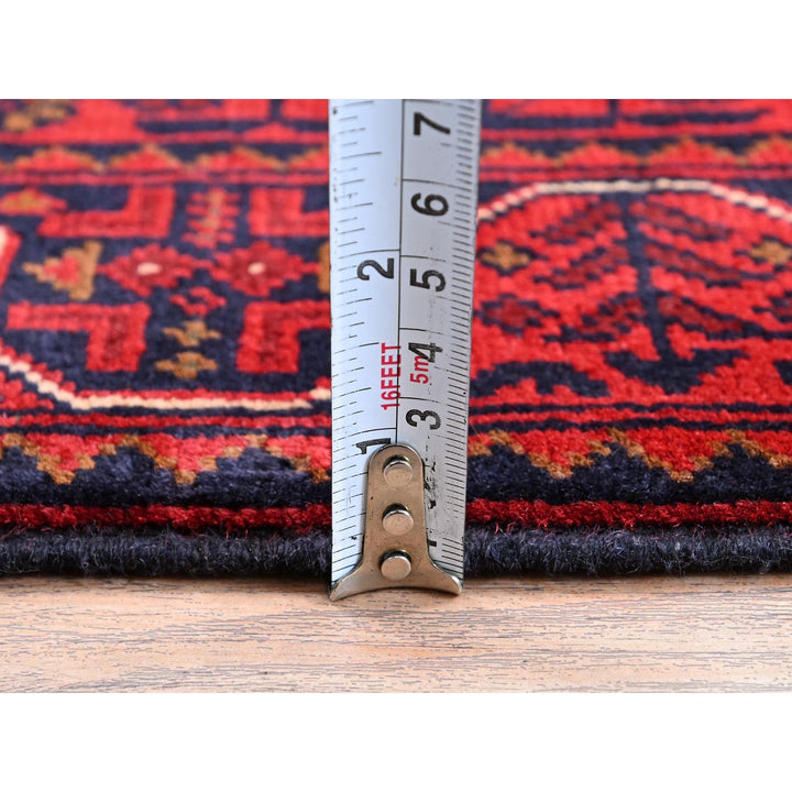 1'9" x 4'11" New Hand Knotted Red Wool Runner Oriental Rug - MOA102745