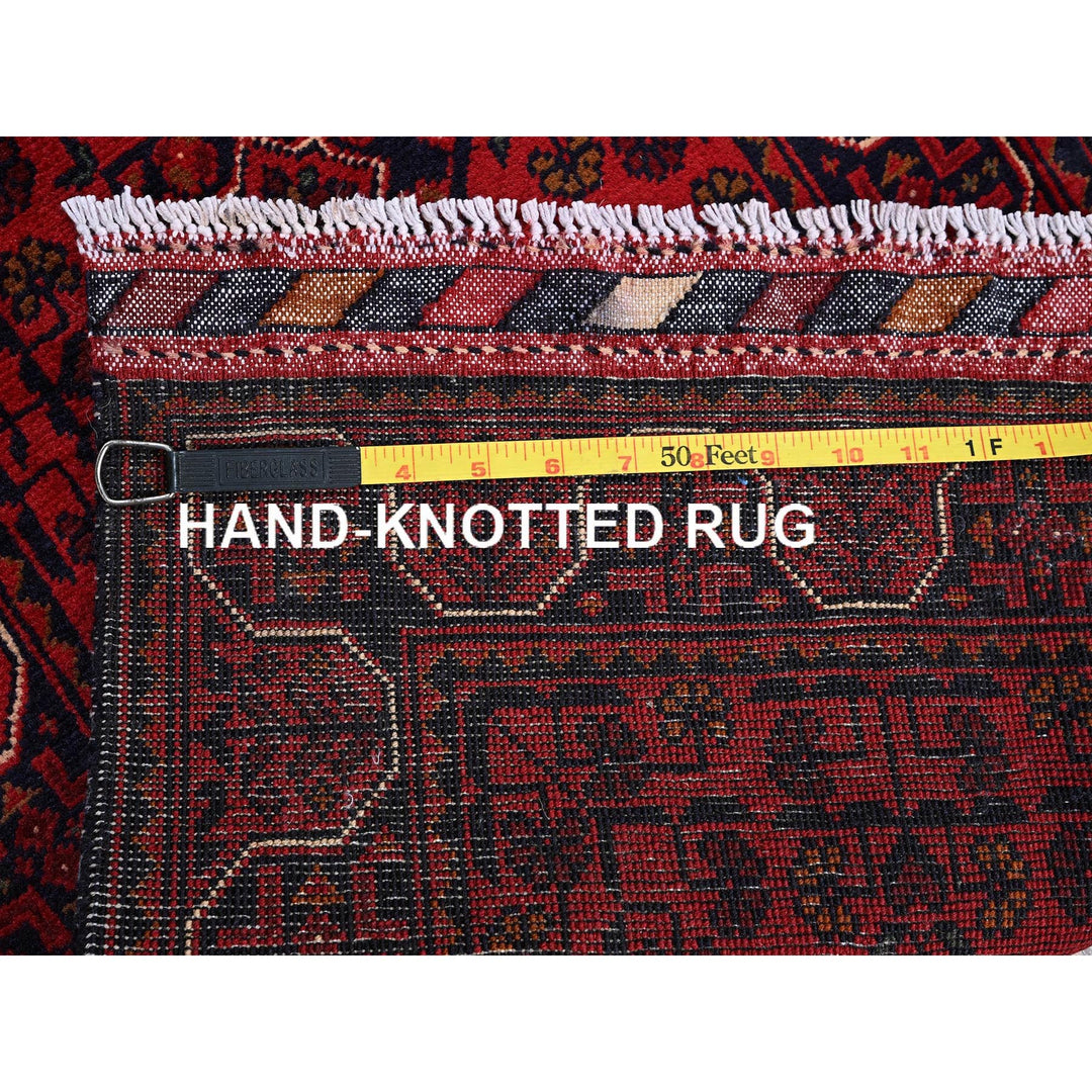 1'9" x 4'11" New Hand Knotted Red Wool Runner Oriental Rug - MOA102745