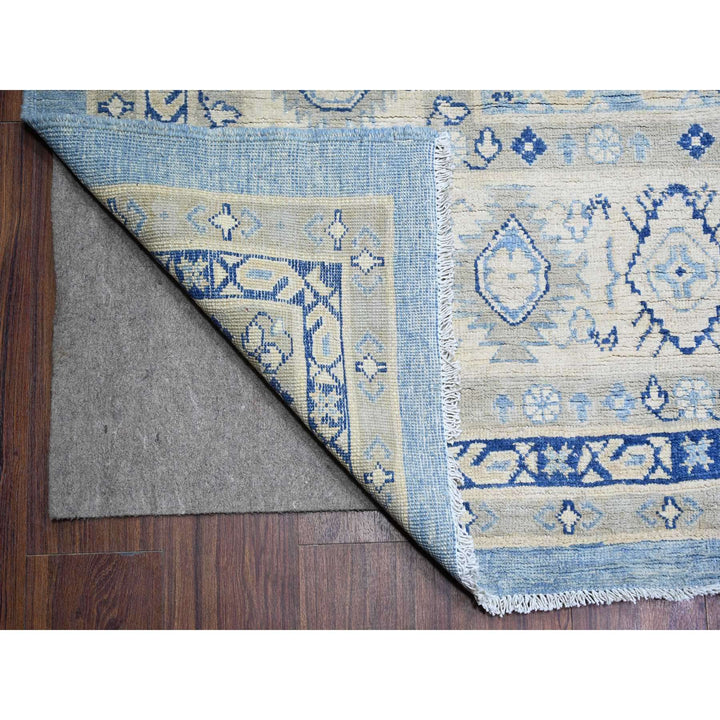 12'1" x 17'4" New Hand Knotted Blue Wool Rectangle Oriental Rug - MOA10274602