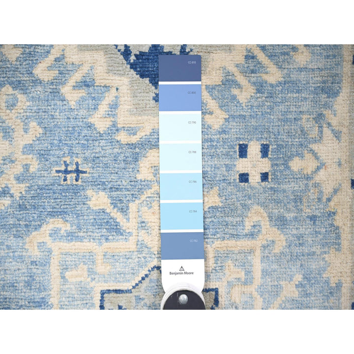 12'1" x 17'4" New Hand Knotted Blue Wool Rectangle Oriental Rug - MOA10274602