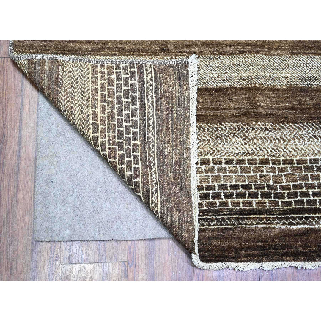 9'0" x 11'8" New Hand Knotted Brown Wool Rectangle Oriental Rug - MOA10274603