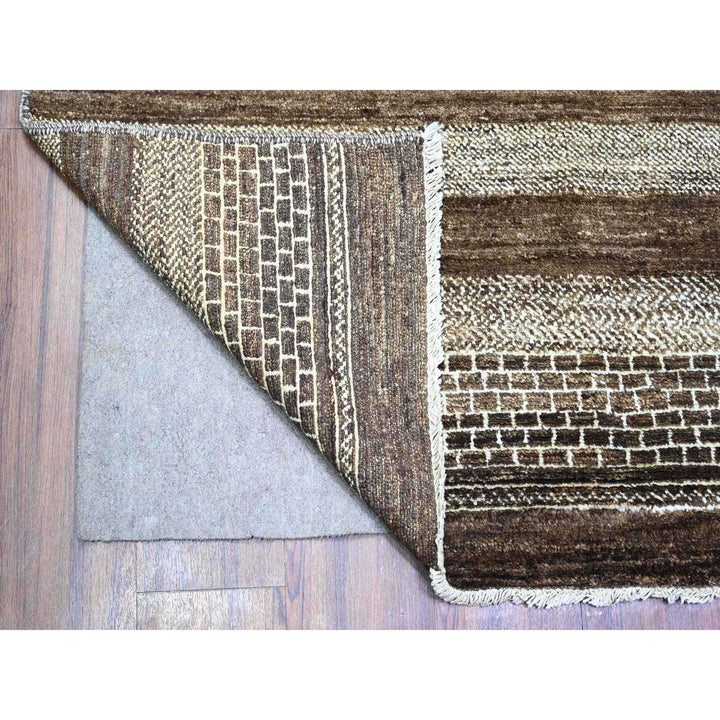 9'0" x 11'8" New Hand Knotted Brown Wool Rectangle Oriental Rug - MOA10274603