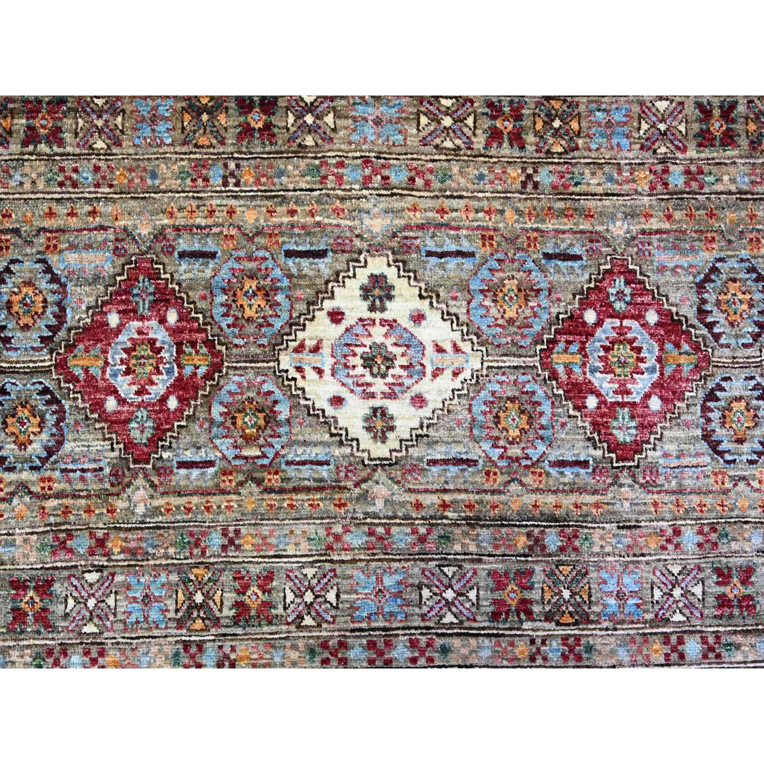 8'6" x 11'8" New Hand Knotted Grey Wool Rectangle Oriental Rug - MOA10274621