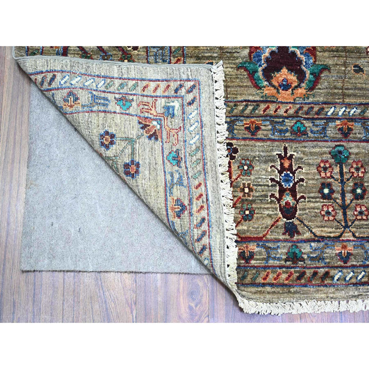 7'9" x 9'6" New Hand Knotted Grey Wool Rectangle Oriental Rug - MOA10274624