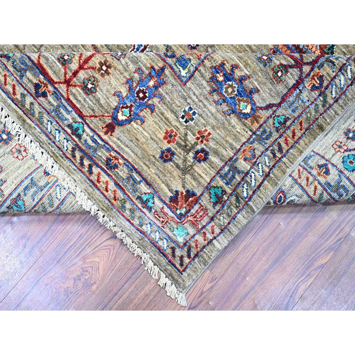 7'9" x 9'6" New Hand Knotted Grey Wool Rectangle Oriental Rug - MOA10274624