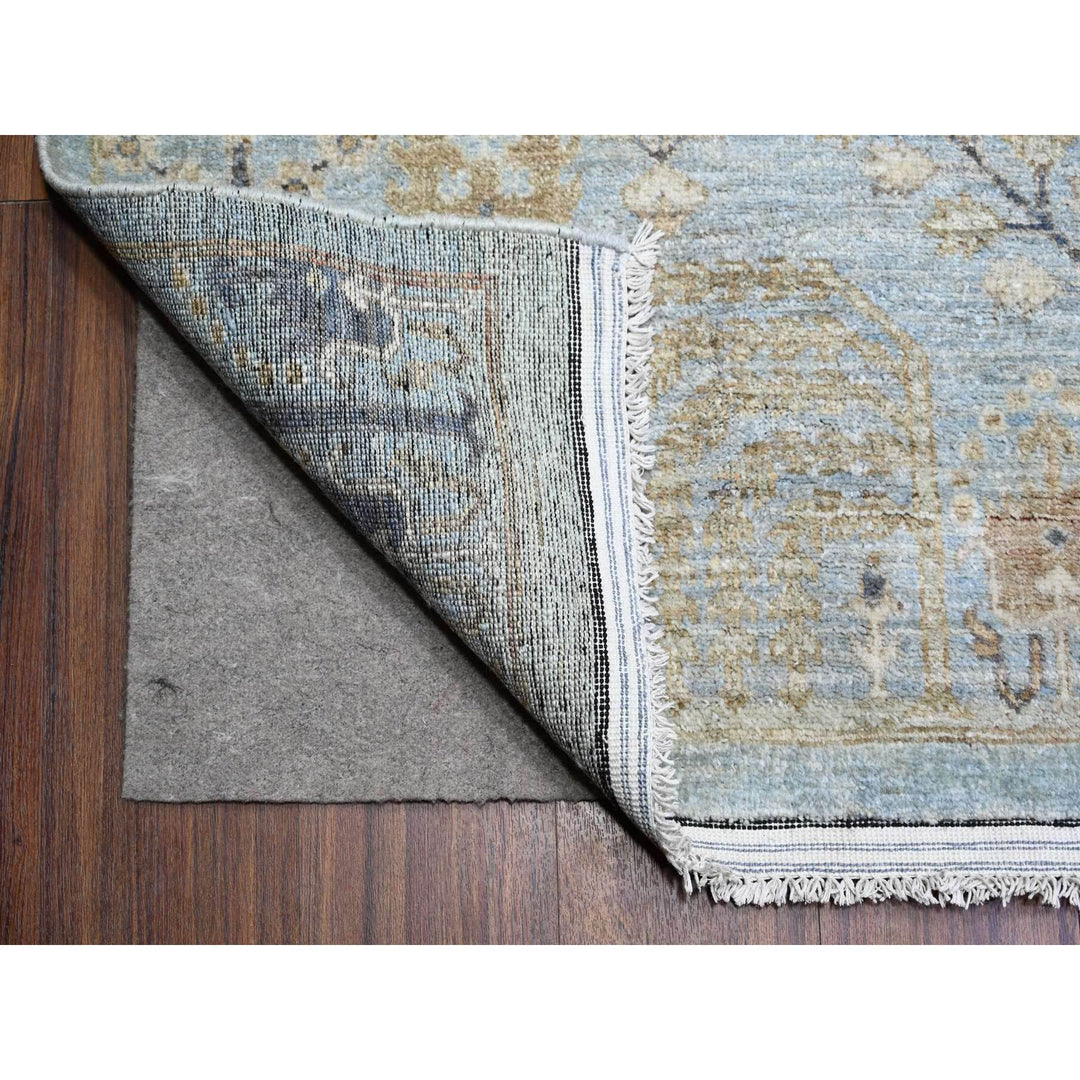 11'9" x 15'0" New Hand Knotted Blue Wool Rectangle Oriental Rug - MOA10274627