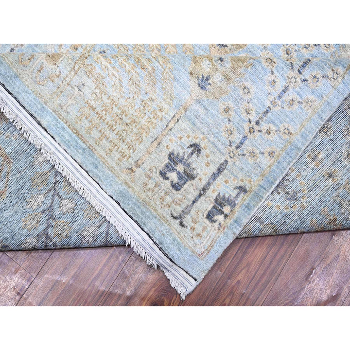 11'9" x 15'0" New Hand Knotted Blue Wool Rectangle Oriental Rug - MOA10274627