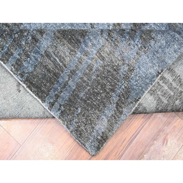 8'10" x 12'1" New Hand Knotted Grey Wool Rectangle Oriental Rug - MOA10274629