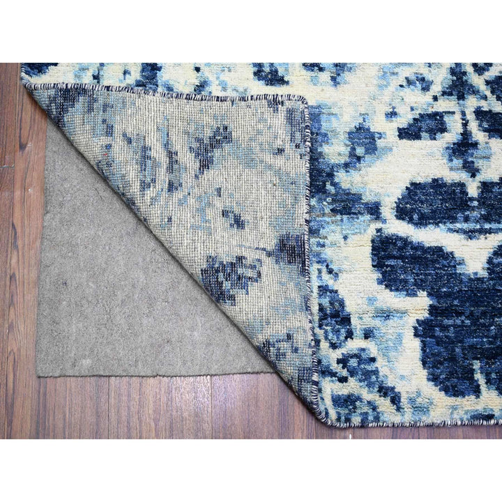 7'10" x 10'2" New Hand Knotted Blue Wool Rectangle Oriental Rug - MOA10274630