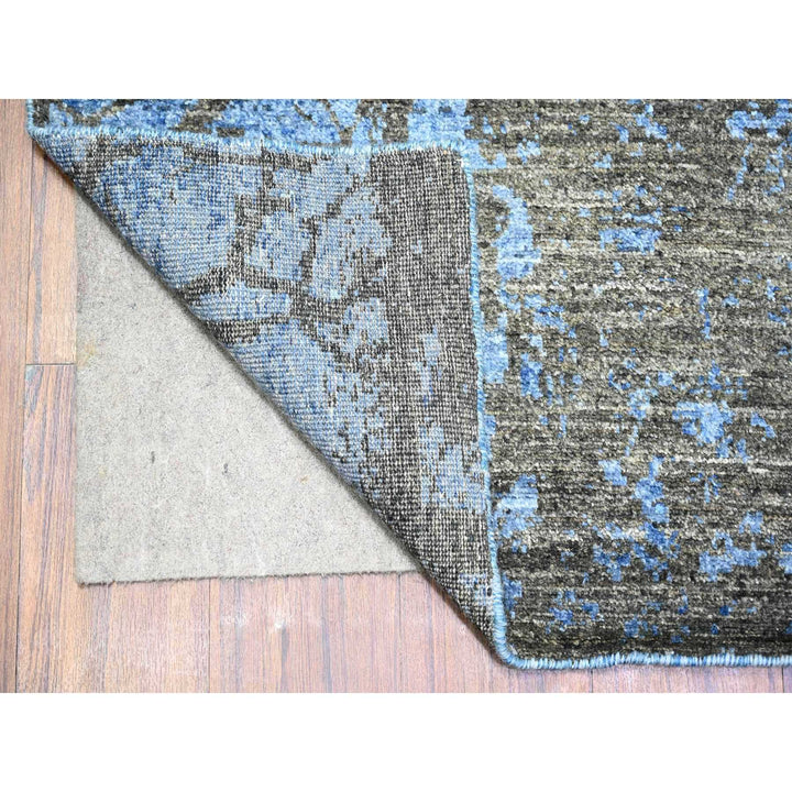 7'10" x 10'0" New Hand Knotted Blue Wool Rectangle Oriental Rug - MOA10274631