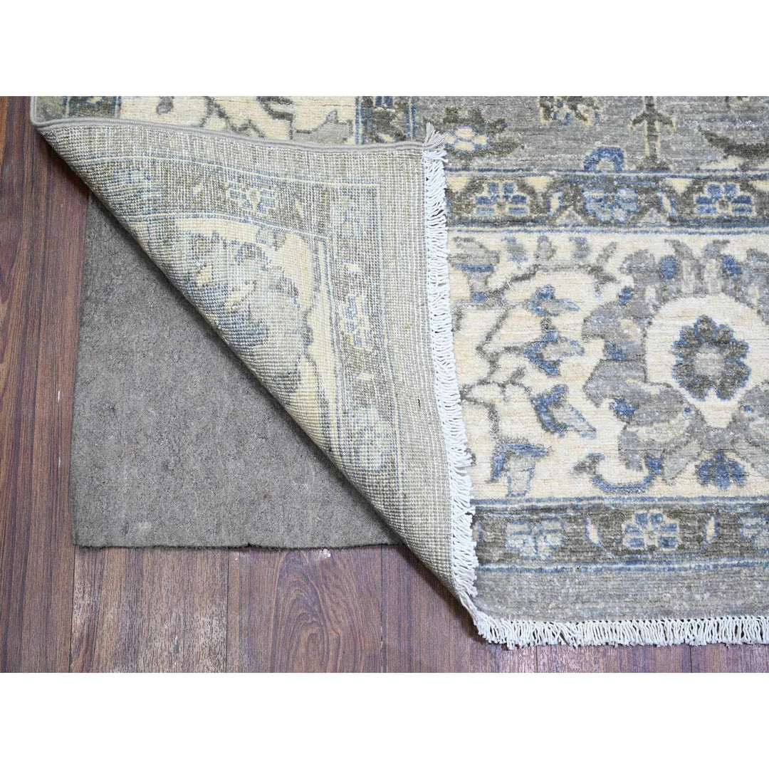 7'10" x 9'9" New Hand Knotted Grey Wool Rectangle Oriental Rug - MOA10274679