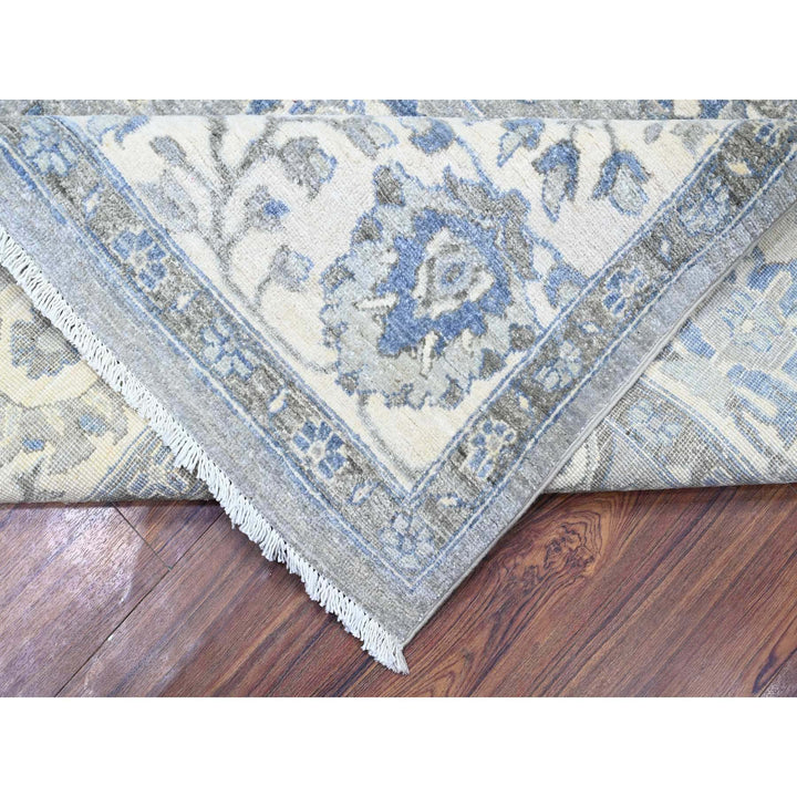 7'10" x 9'9" New Hand Knotted Grey Wool Rectangle Oriental Rug - MOA10274679