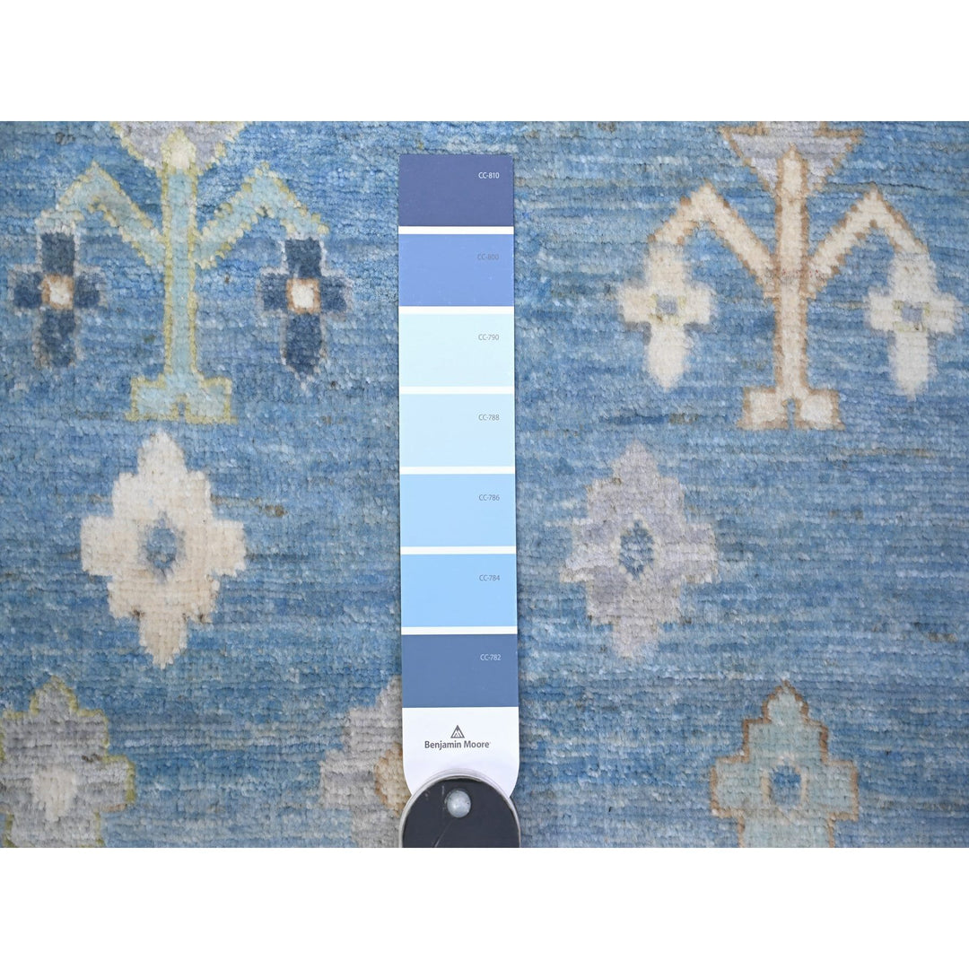 8'2" x 9'7" New Hand Knotted Blue Wool Rectangle Oriental Rug - MOA10274691