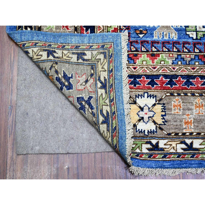 8'4" x 9'9" New Hand Knotted Blue Wool Rectangle Oriental Rug - MOA10274696