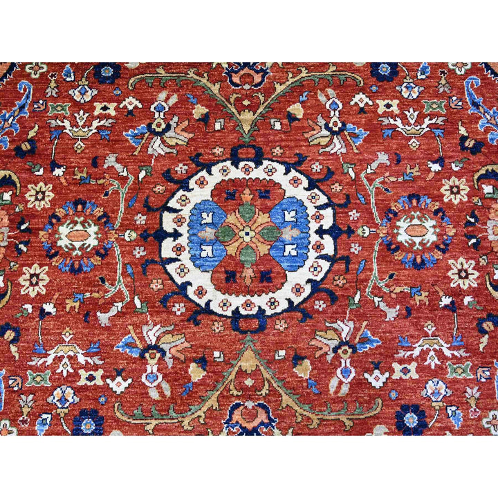 8'2" x 10'1" New Hand Knotted Red Wool Rectangle Oriental Rug - MOA10274698