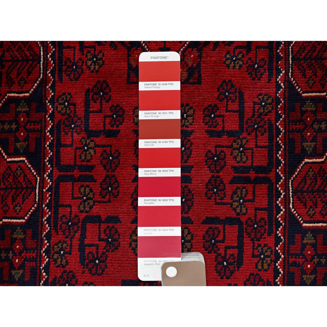 1'9" x 4'10" New Hand Knotted Red Wool Runner Oriental Rug - MOA102746