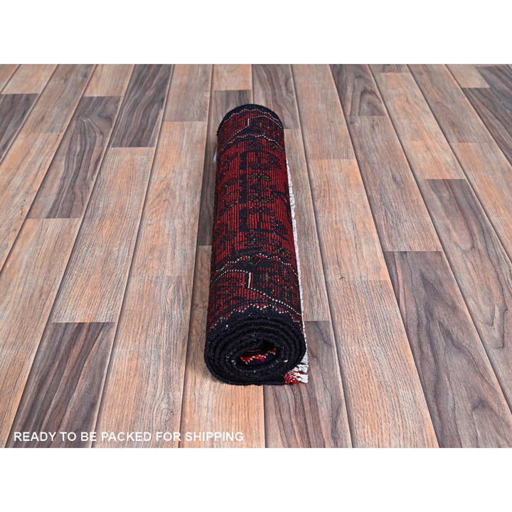 1'9" x 4'10" New Hand Knotted Red Wool Runner Oriental Rug - MOA102746