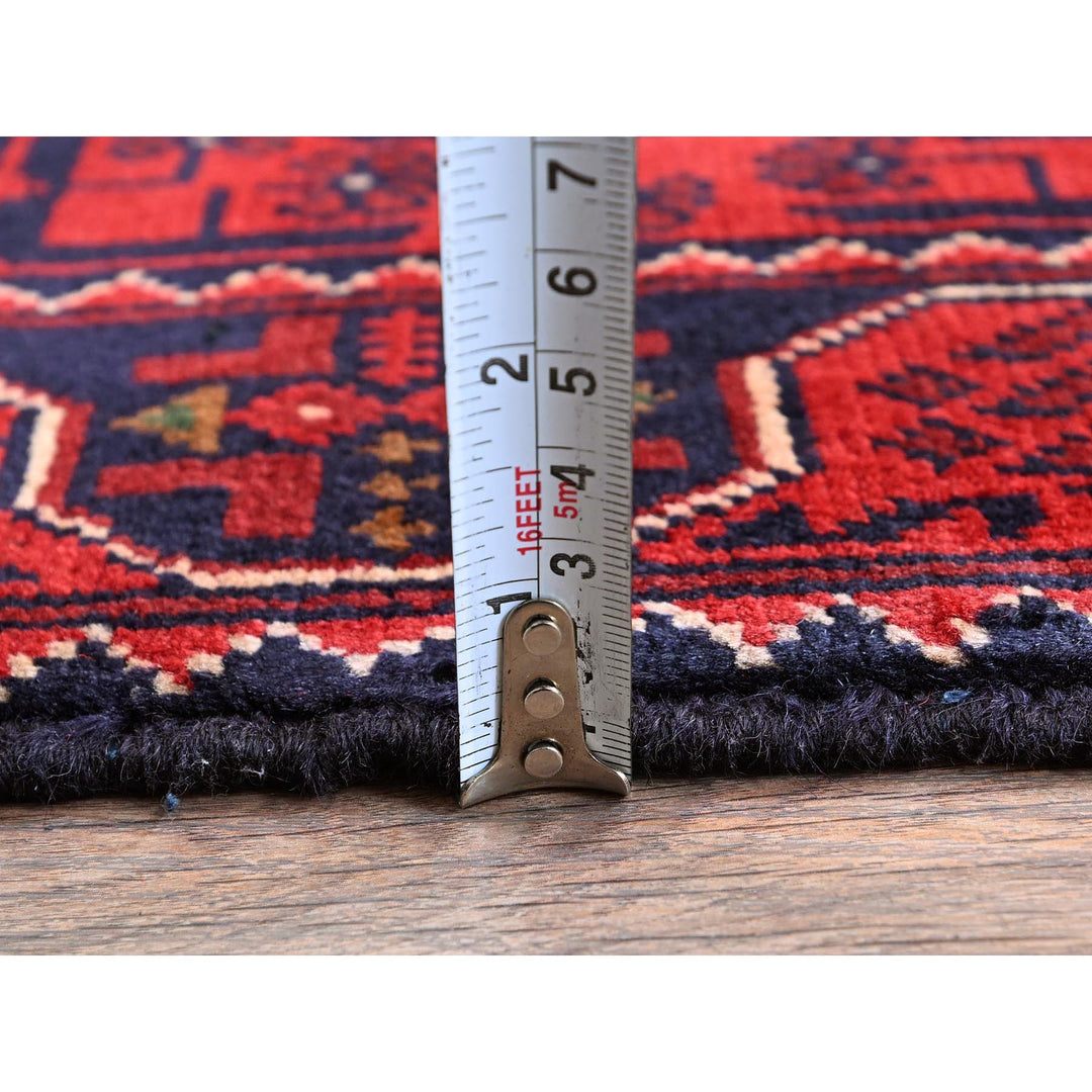 1'9" x 4'10" New Hand Knotted Red Wool Runner Oriental Rug - MOA102746