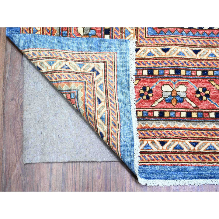 9'1" x 11'10" New Hand Knotted Blue Wool Rectangle Oriental Rug - MOA10274717