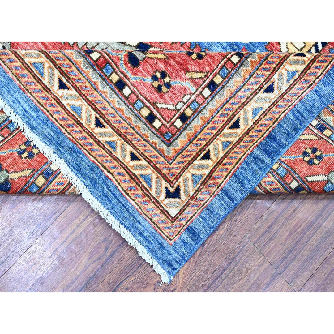 9'1" x 11'10" New Hand Knotted Blue Wool Rectangle Oriental Rug - MOA10274717